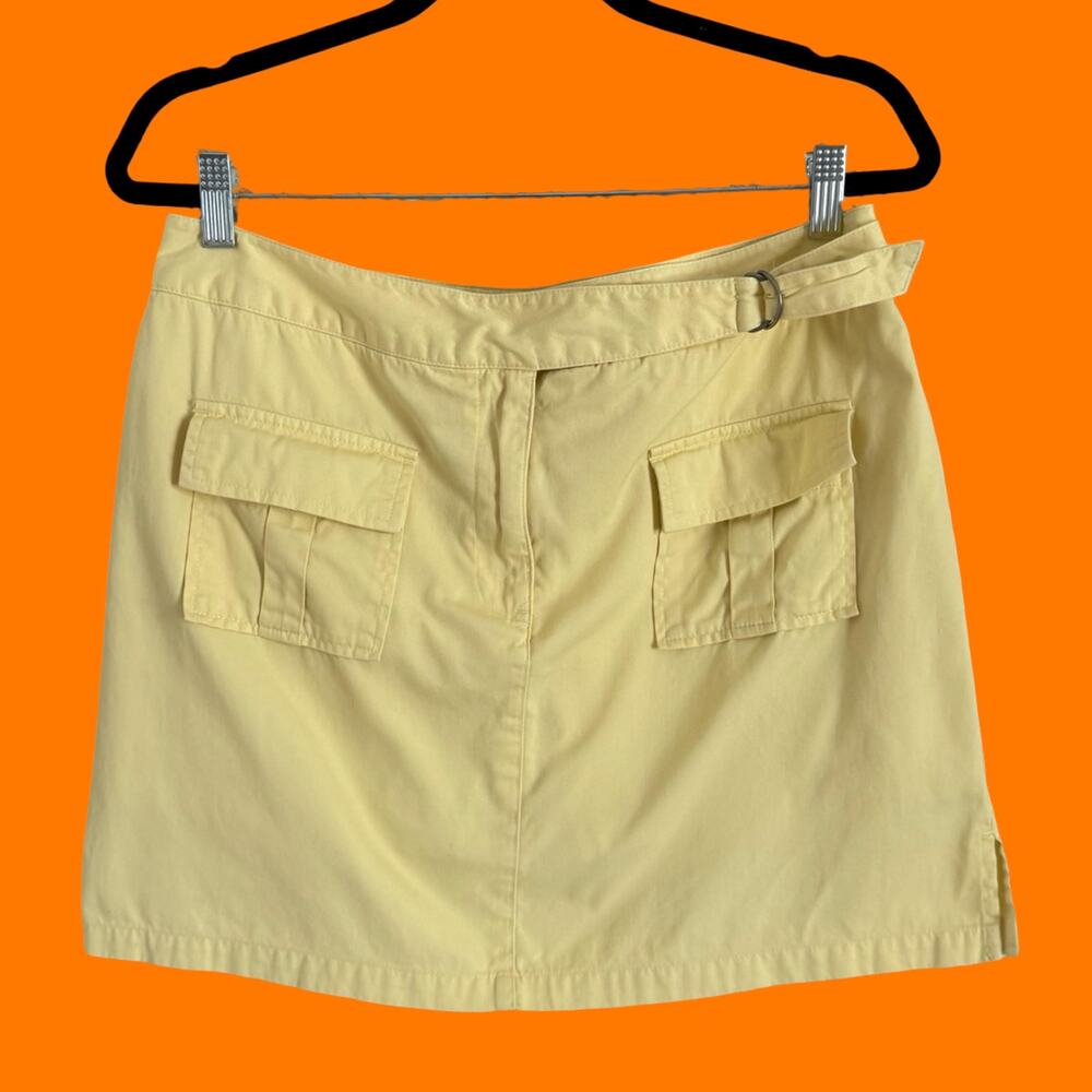 00's vintage baby yellow 100% cotton y2k mini skort Size 10